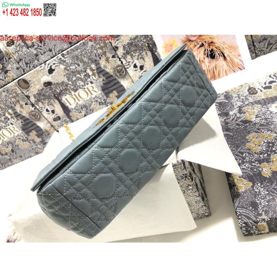 Replika Dior M9243 Didelis Karoso Krepšys Blauzdos Mėlynos Spalvos