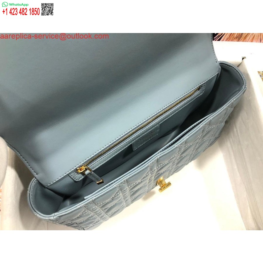 Replika Dior M9243 Didelis Karoso Krepšys Blauzdos Mėlynos Spalvos