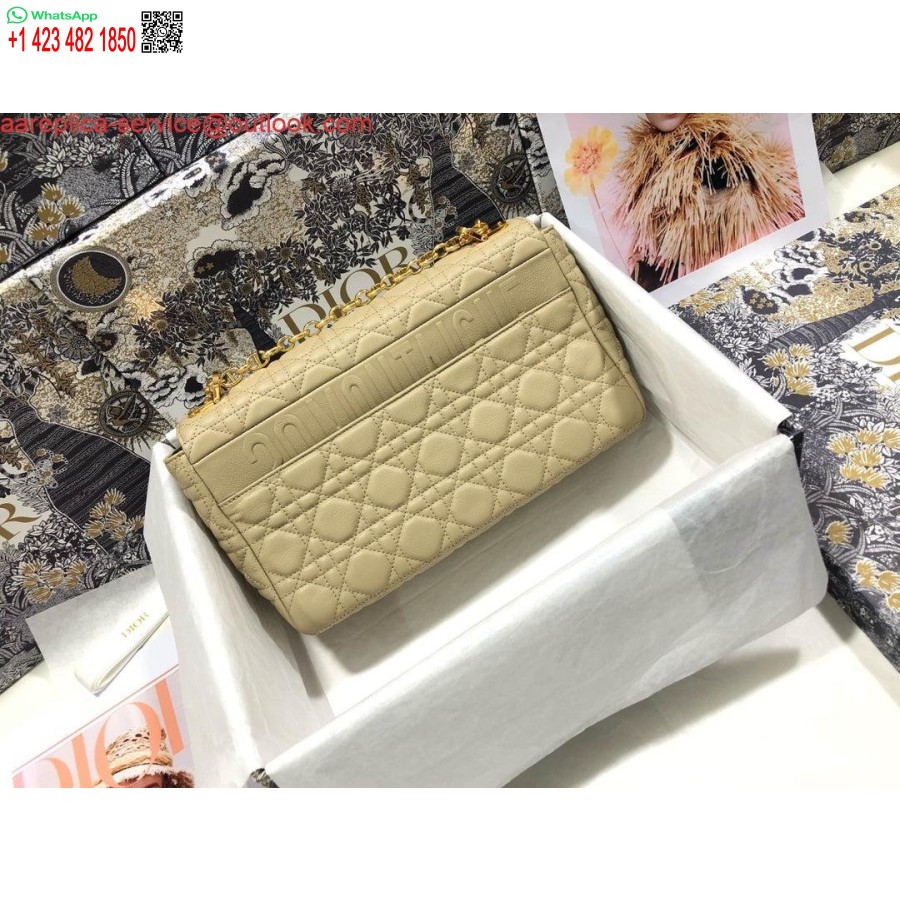Réplique Dior M9243 Grand Sac Caro Cuir De Veau Abricot