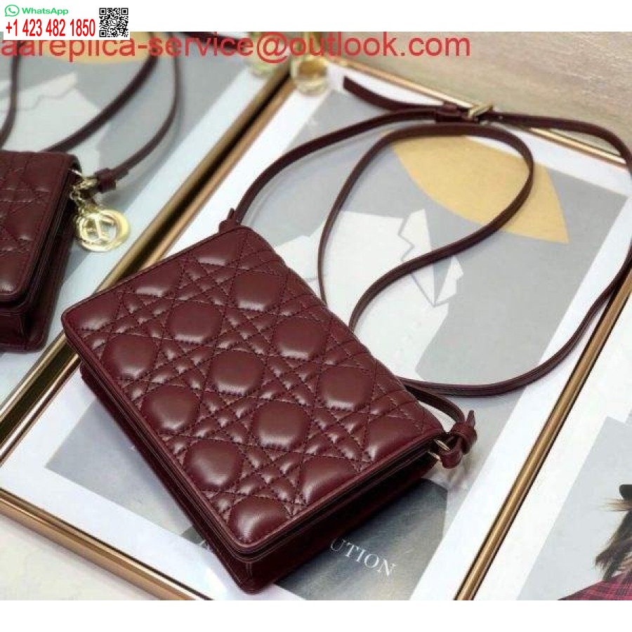 Replica Dior S0855 Dior Lady Dior Pussi Viininpunainen Ultramatta Cannage Vasikannahka