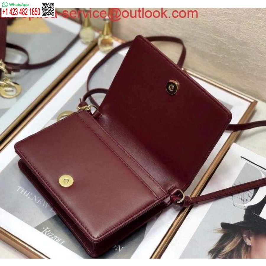 Replica Dior S0855 Dior Lady Dior Pussi Viininpunainen Ultramatta Cannage Vasikannahka