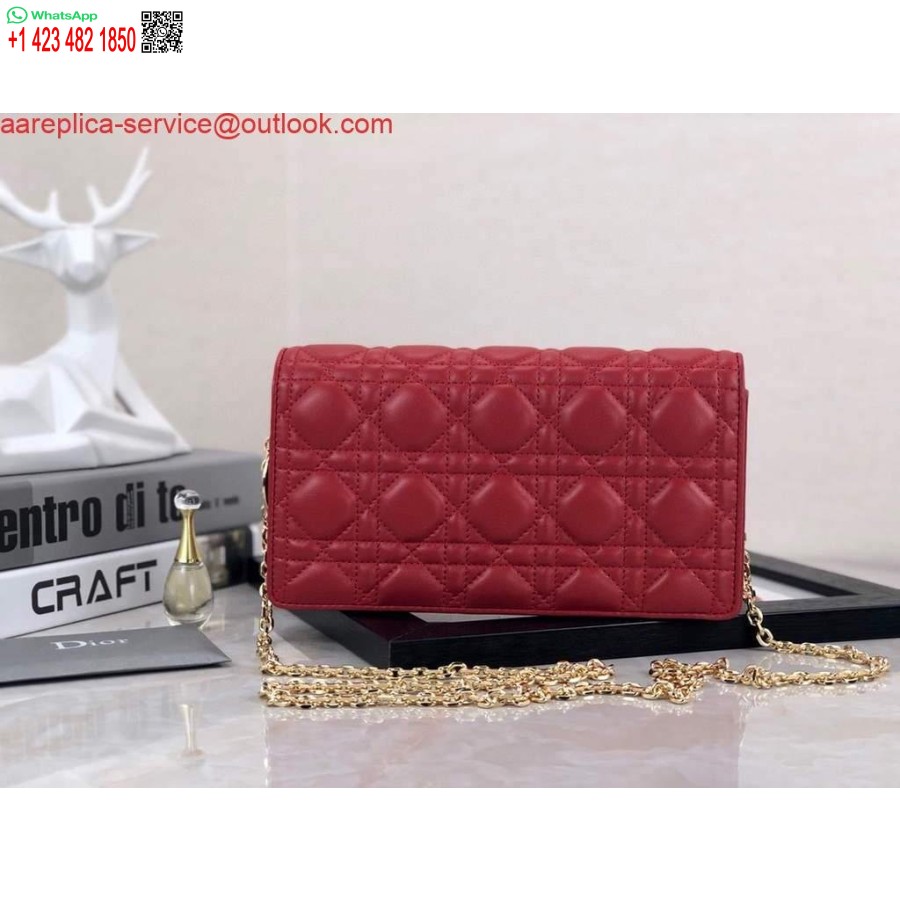 Replica Dior S0204 Lady Dior Maišelis Ultramatinis Cannage Blauzdos Raudonas