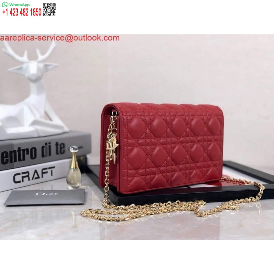 Replica Dior S0204 Lady Dior Maišelis Ultramatinis Cannage Blauzdos Raudonas