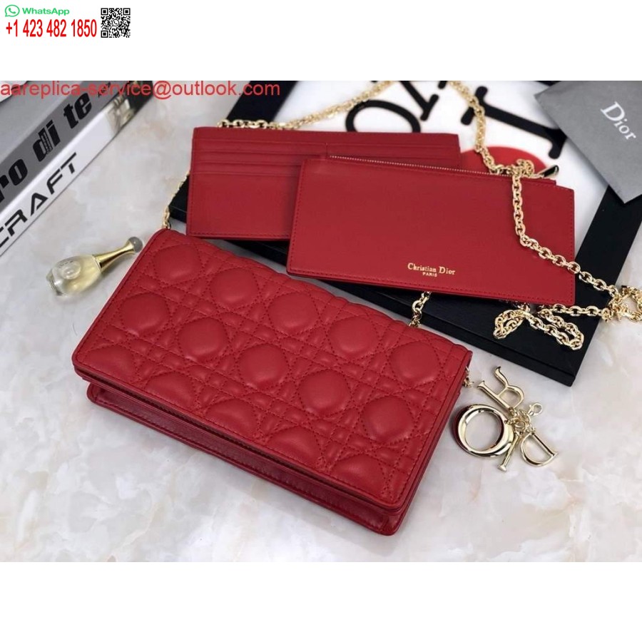 Replica Dior S0204 Lady Dior Maišelis Ultramatinis Cannage Blauzdos Raudonas