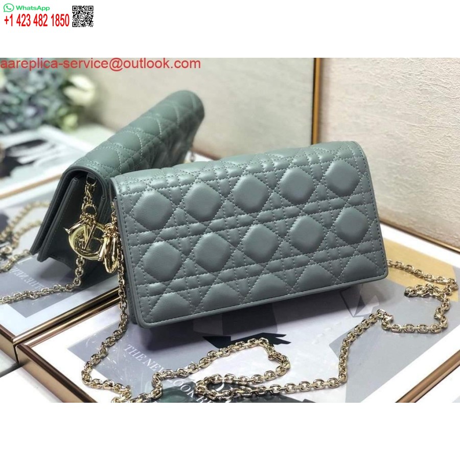 Replica Dior S0204 Lady Dior Maišelis Ultramatinis Cannage Blauzdos Oda šviesiai žalia