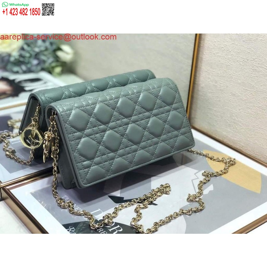 Replica Dior S0204 Lady Dior Maišelis Ultramatinis Cannage Blauzdos Oda šviesiai žalia