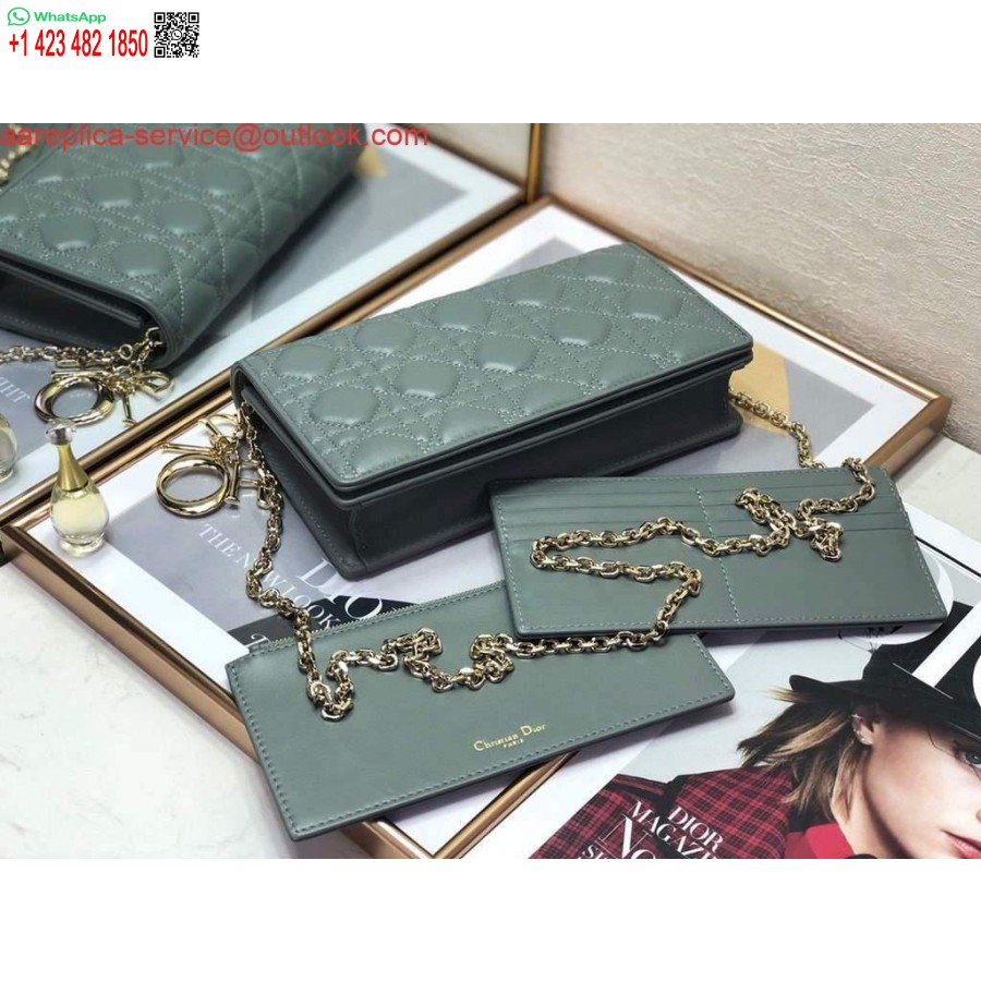Replica Dior S0204 Lady Dior Maišelis Ultramatinis Cannage Blauzdos Oda šviesiai žalia