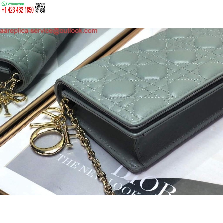 Replica Dior S0204 Lady Dior Maišelis Ultramatinis Cannage Blauzdos Oda šviesiai žalia