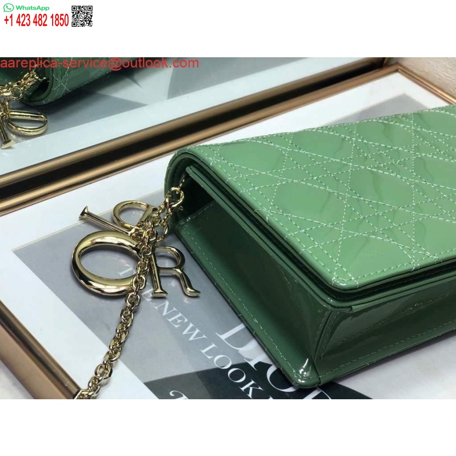Replica Dior S0204 Lady Dior Husă Brevet Cannage Piele De Vițel Verde