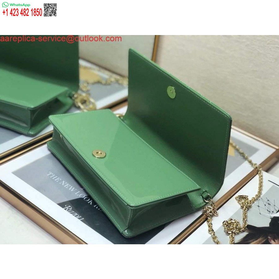 Replica Dior S0204 Lady Dior Husă Brevet Cannage Piele De Vițel Verde