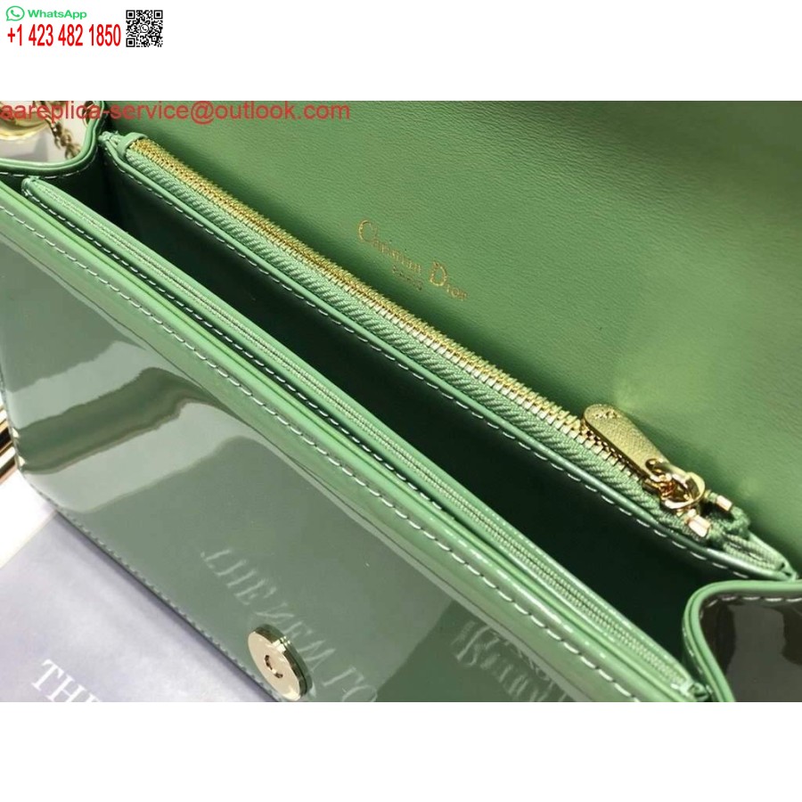 Replica Dior S0204 Lady Dior Husă Brevet Cannage Piele De Vițel Verde