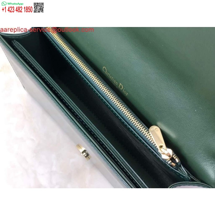 Replica Dior S0204 Lady Dior Husă Brevet Cannage Piele De Vițel Verde închis