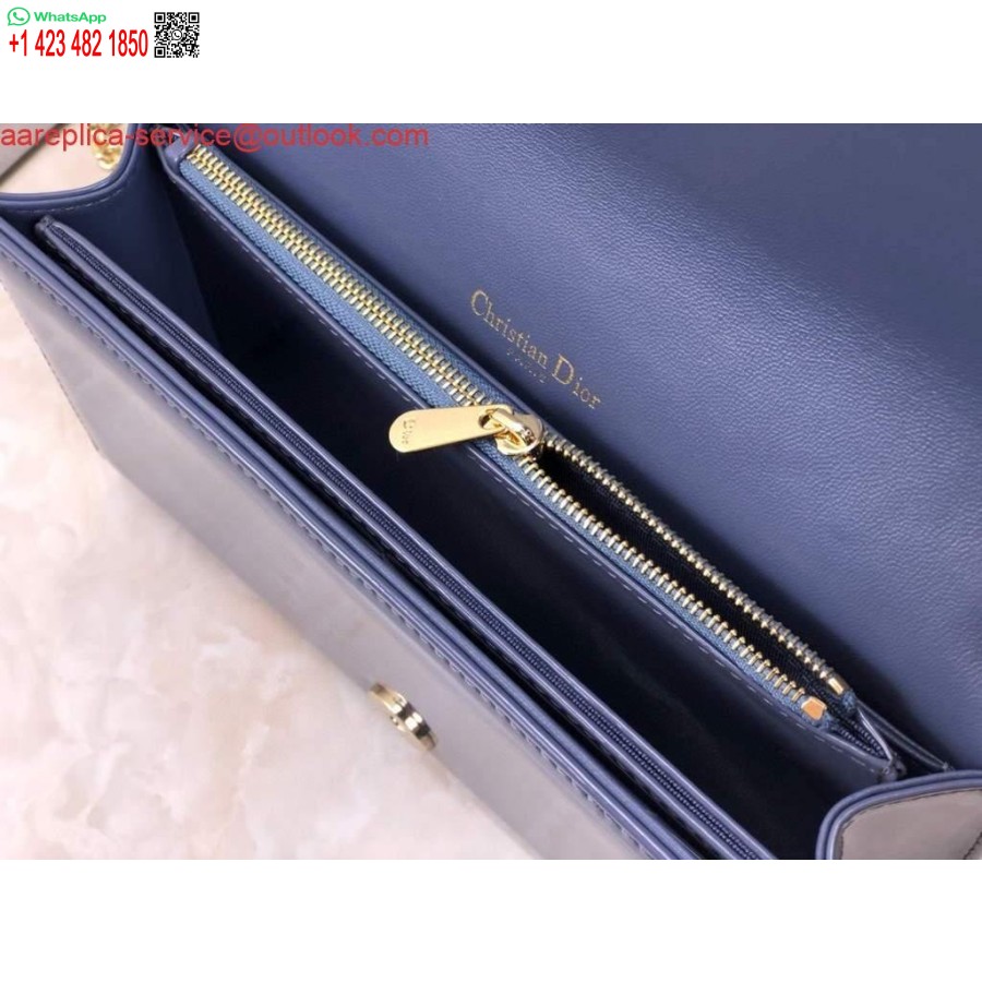Replica Dior S0204 Lady Dior Husă Brevet Cannage Piele De Vițel Albastru