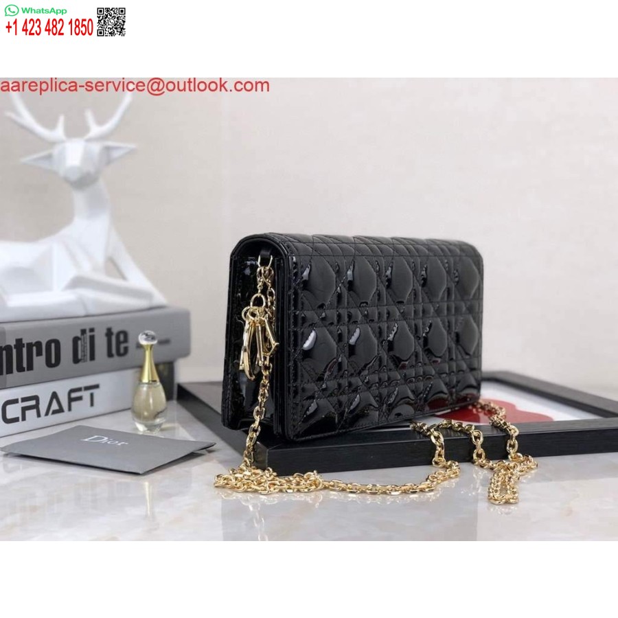 Replica Dior S0204 Lady Dior Husă Brevet Cannage Piele De Vițel Negru