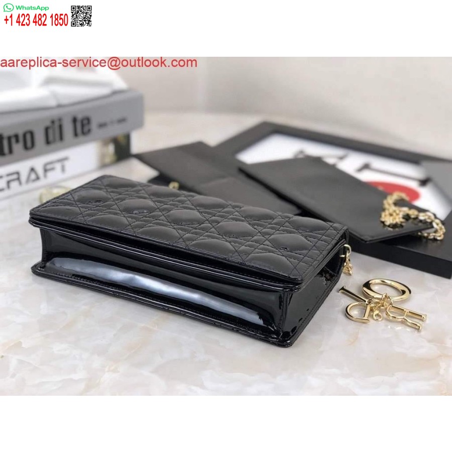 Replica Dior S0204 Lady Dior Husă Brevet Cannage Piele De Vițel Negru