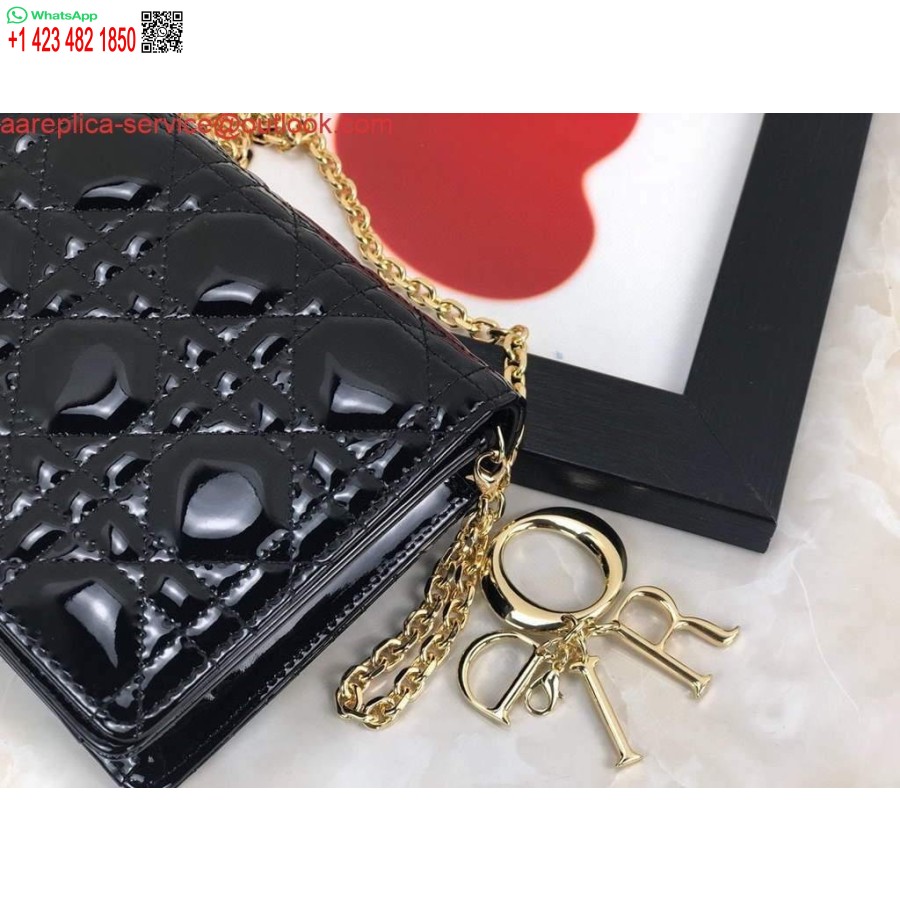 Replica Dior S0204 Lady Dior Husă Brevet Cannage Piele De Vițel Negru