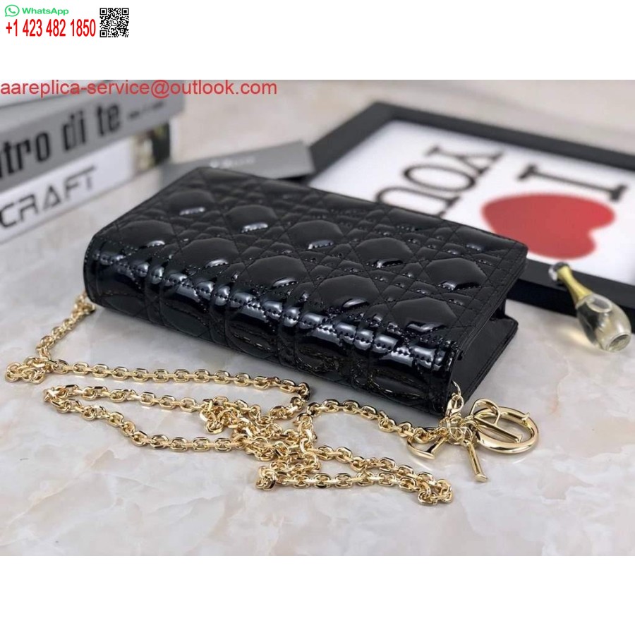 Replica Dior S0204 Lady Dior Husă Brevet Cannage Piele De Vițel Negru