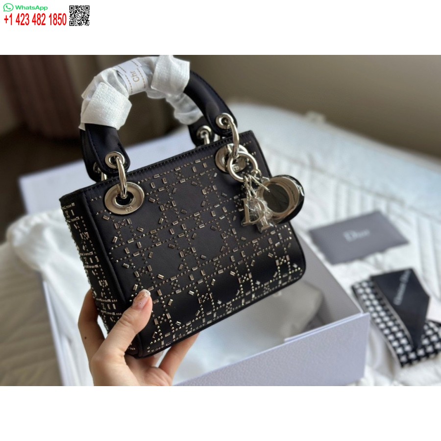 Neuankömmling Dior Princess Anna Tote Bag Black Diamond Handtasche