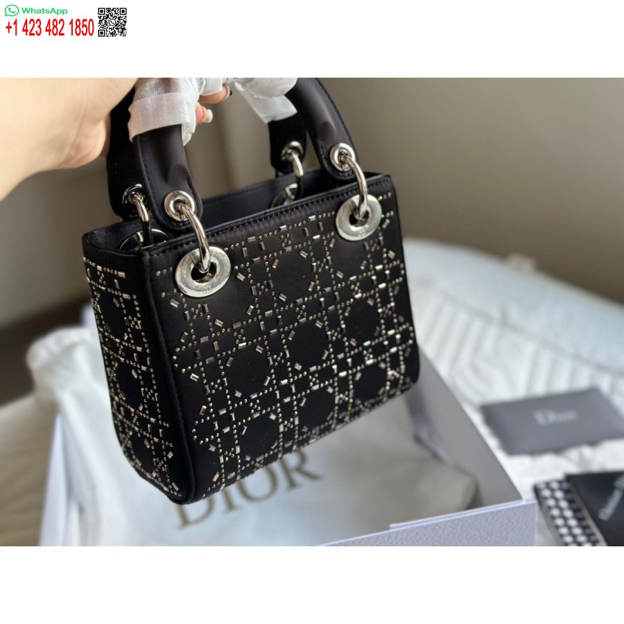Neuankömmling Dior Princess Anna Tote Bag Black Diamond Handtasche