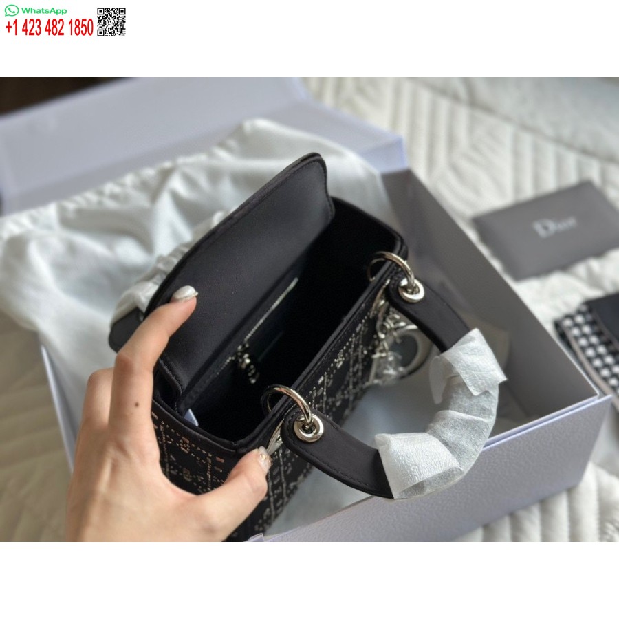 Neuankömmling Dior Princess Anna Tote Bag Black Diamond Handtasche