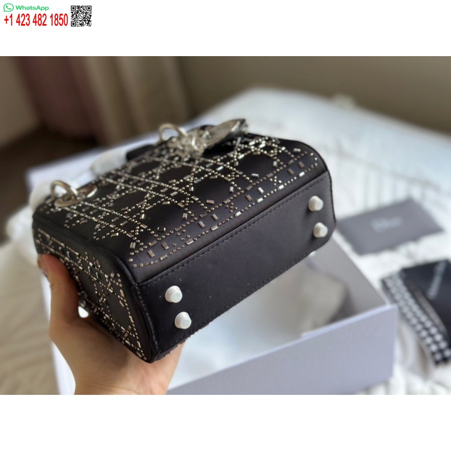 Neuankömmling Dior Princess Anna Tote Bag Black Diamond Handtasche