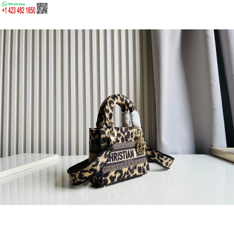 Borsa Tote Dior Princess Anna 2024, Borsa Con Ricamo Cervo Leopardato