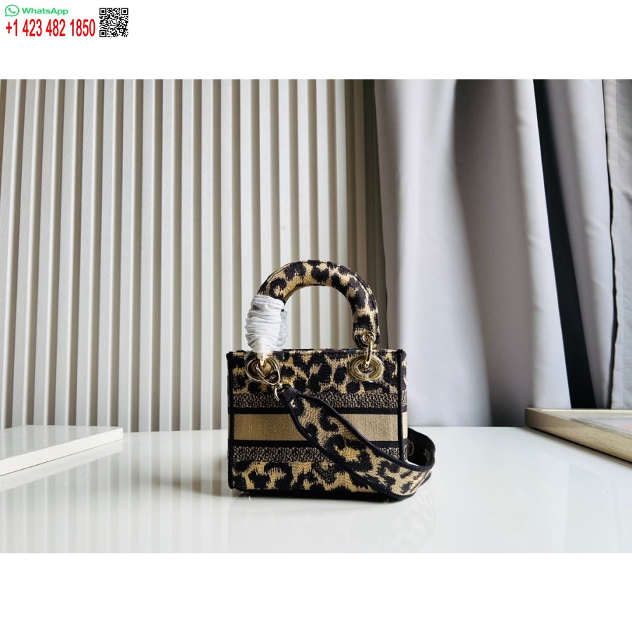 Borsa Tote Dior Princess Anna 2024, Borsa Con Ricamo Cervo Leopardato