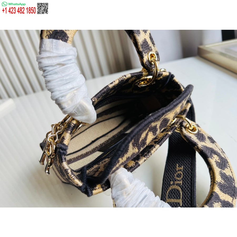 Borsa Tote Dior Princess Anna 2024, Borsa Con Ricamo Cervo Leopardato