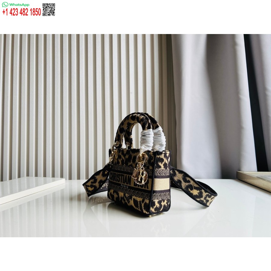 Borsa Tote Dior Princess Anna 2024, Borsa Con Ricamo Cervo Leopardato