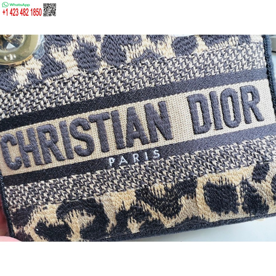 Borsa Tote Dior Princess Anna 2024, Borsa Con Ricamo Cervo Leopardato