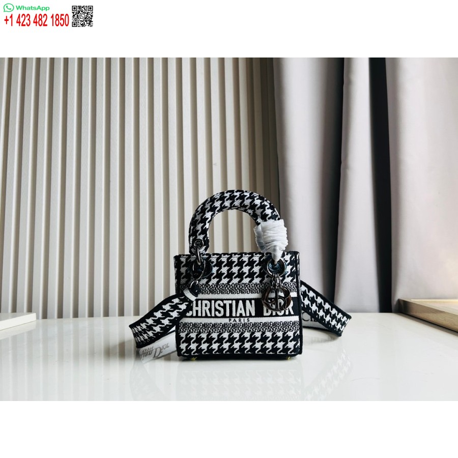 2024 ディオール プリンセス アンナ トートバッグ ブラック ホワイト 鹿刺繍 ハンドバッグ