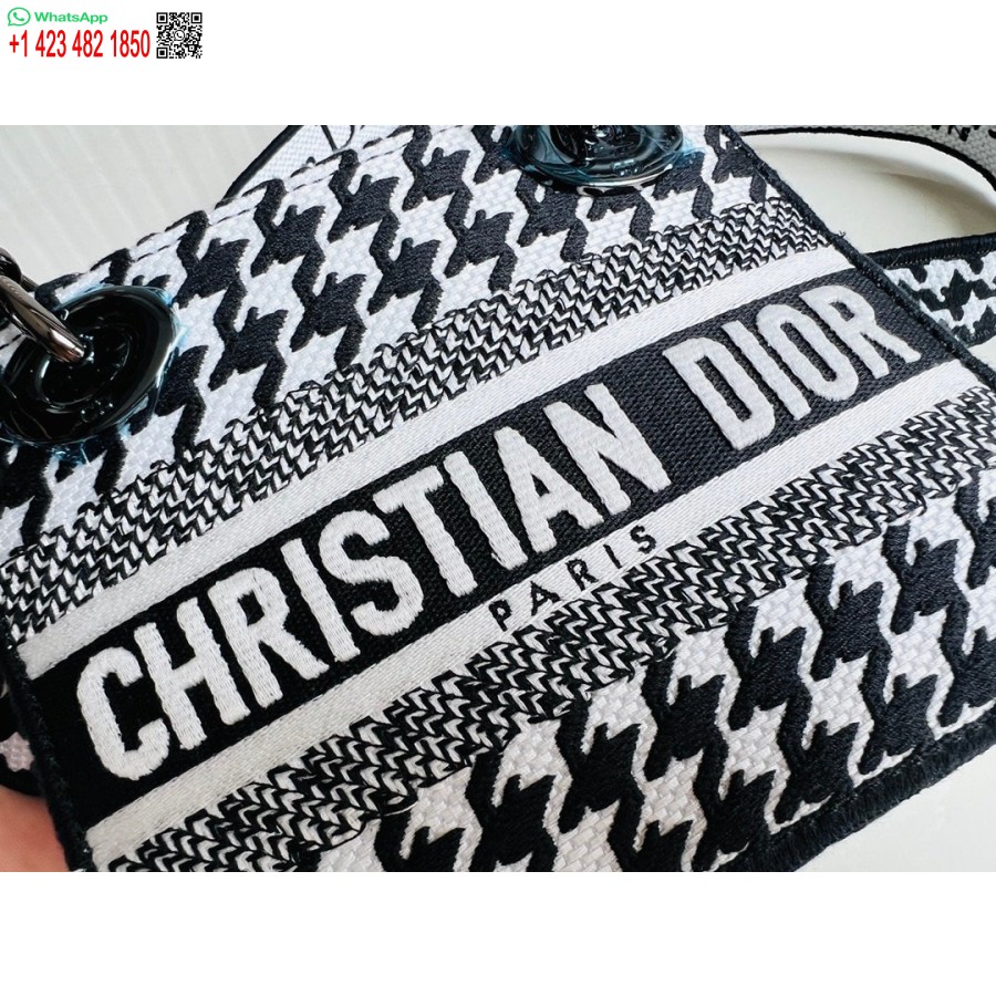 2024 ディオール プリンセス アンナ トートバッグ ブラック ホワイト 鹿刺繍 ハンドバッグ