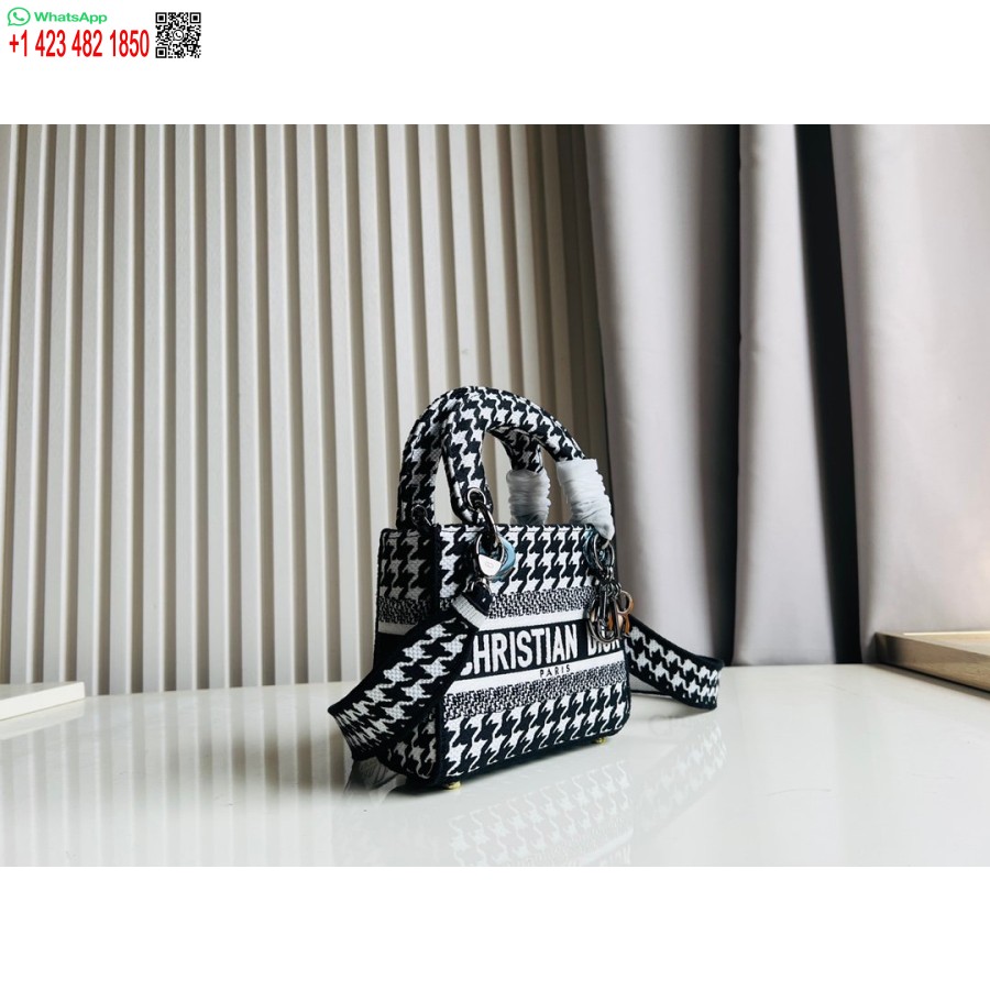 2024 ディオール プリンセス アンナ トートバッグ ブラック ホワイト 鹿刺繍 ハンドバッグ