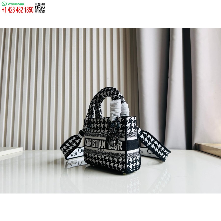 2024 ディオール プリンセス アンナ トートバッグ ブラック ホワイト 鹿刺繍 ハンドバッグ