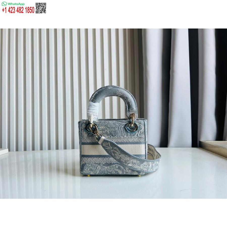 Borsa Tote Dior Princess Anna 2024, Borsa Con Ricamo Cervo Blu Cielo