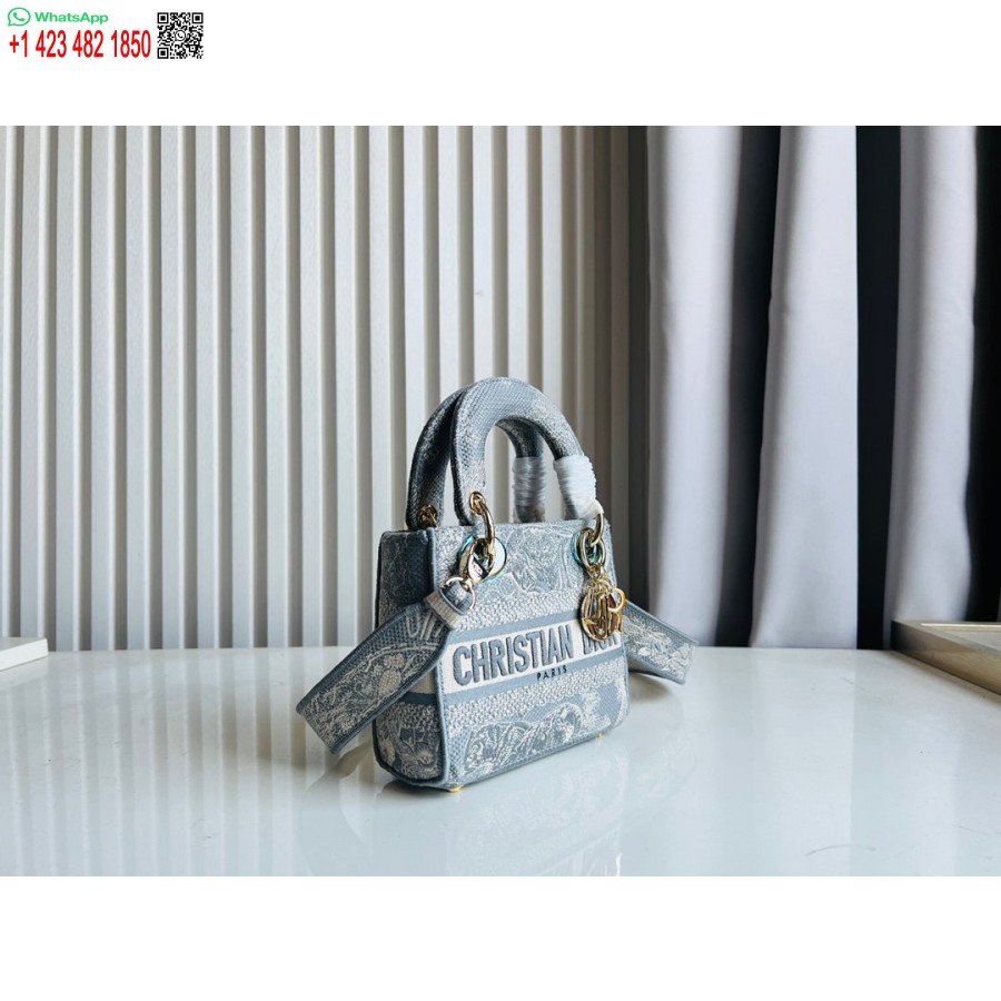 Borsa Tote Dior Princess Anna 2024, Borsa Con Ricamo Cervo Blu Cielo