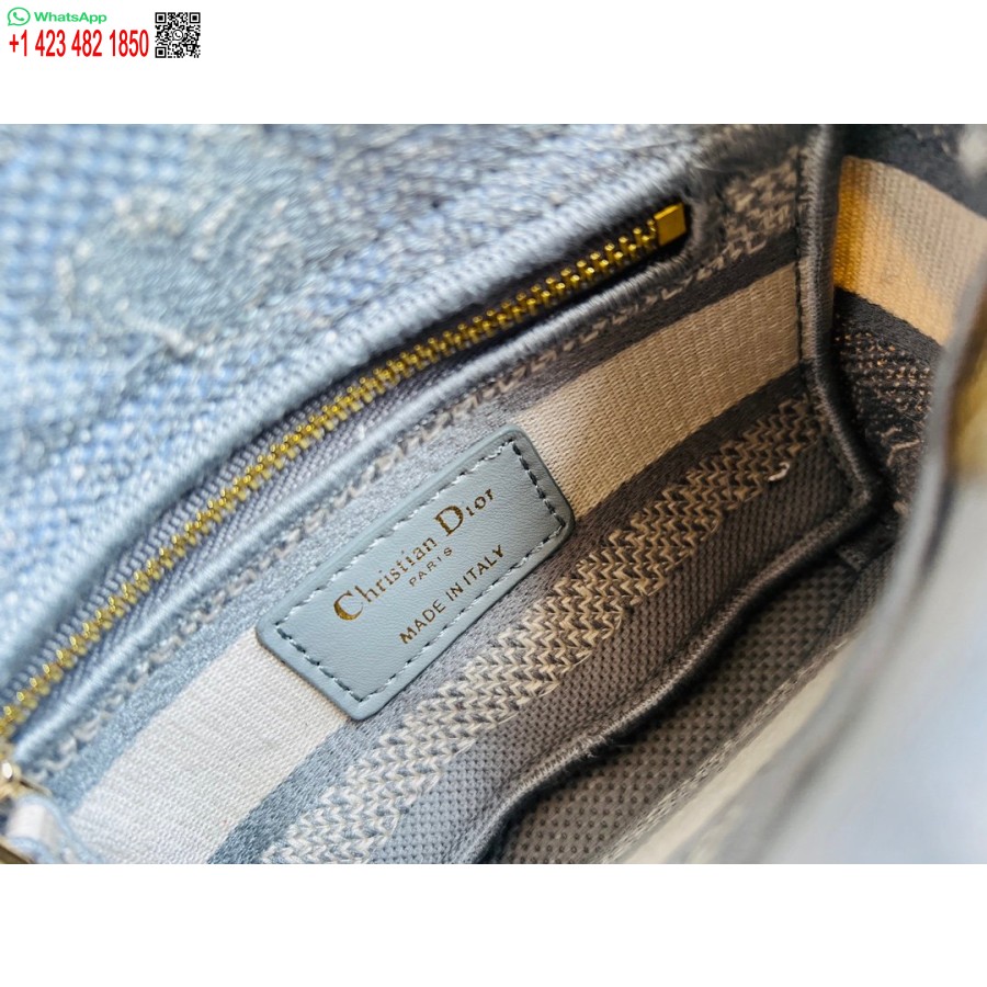 Borsa Tote Dior Princess Anna 2024, Borsa Con Ricamo Cervo Blu Cielo