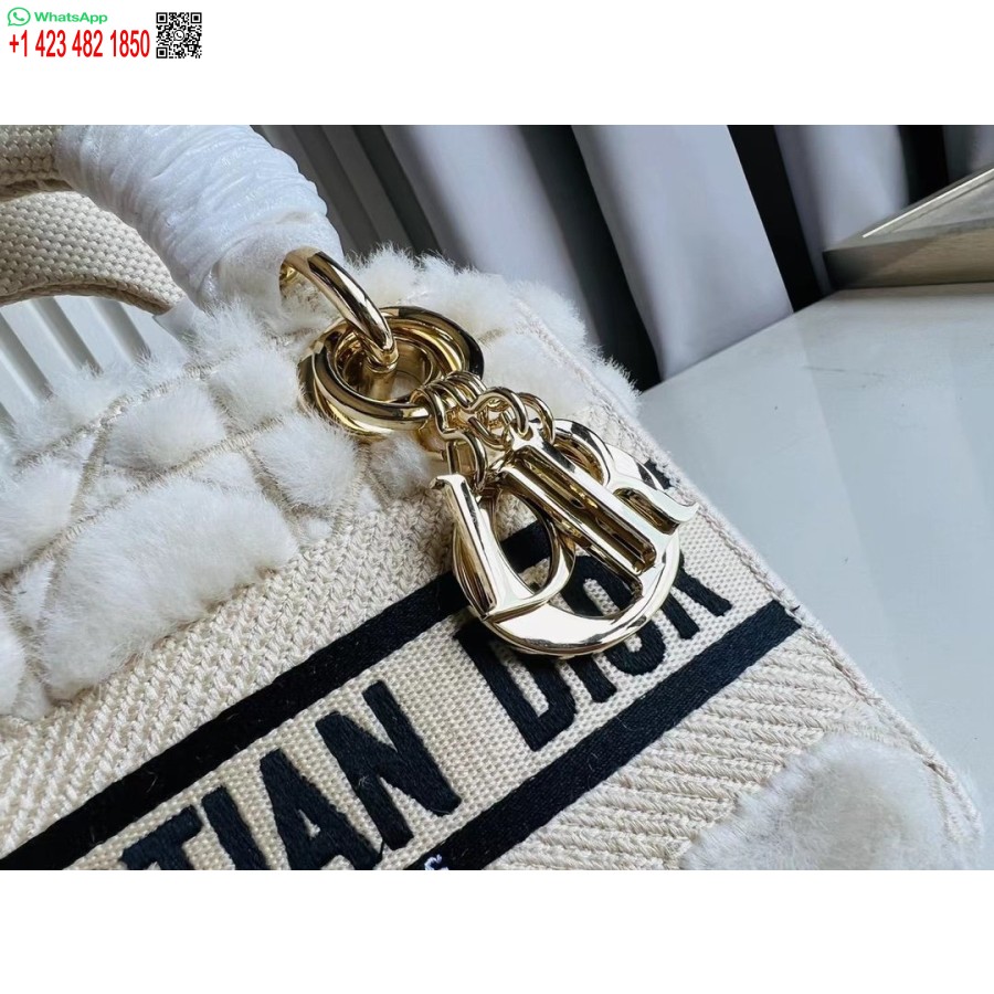 2024 Dior Princess Anna Torba Typu Tote Bag Biała Torebka Z Haftem Jelenia