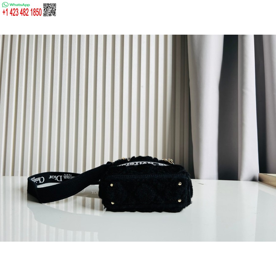 2024 M. Dior Princesė Annos Krepšys Juodo Elnio Siuvinėjimas