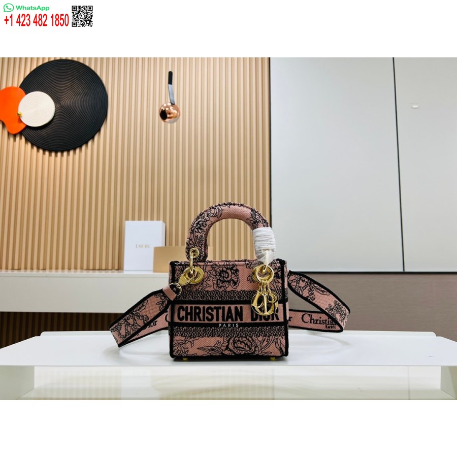 2024 Borsa Tote Dior Princess Anna Ricamo Cervo Multicolor Rosa