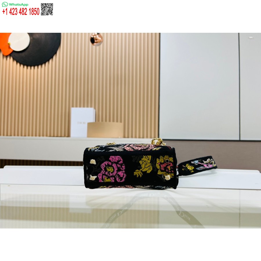 2024 Borsa Tote Dior Princess Anna Ricamo Cervo Multicolor Nero