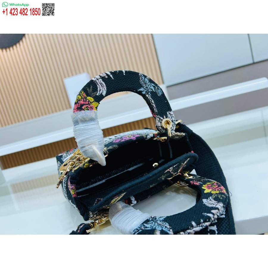 2024 Borsa Tote Dior Princess Anna Ricamo Cervo Multicolor Nero