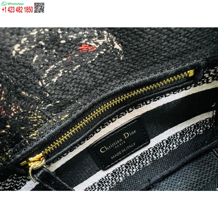 2024 Borsa Tote Dior Princess Anna Ricamo Cervo Multicolor Nero