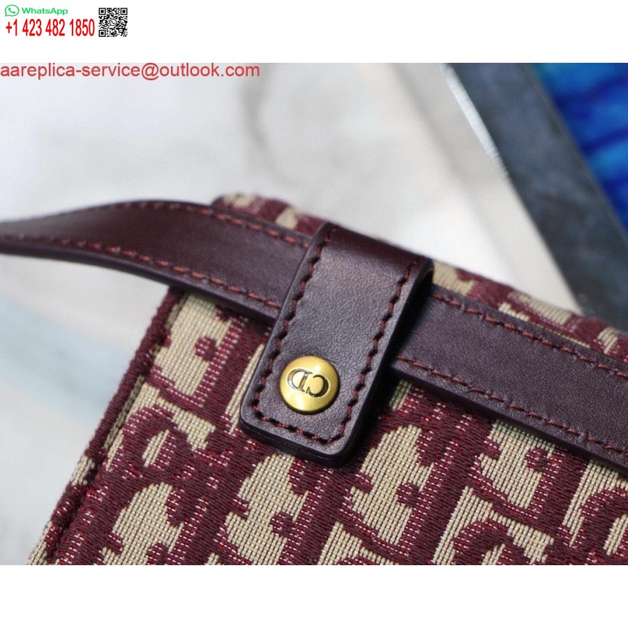 Replika Dior Nyeregövtáska S5619 Piros Dior Ferde Jacquard