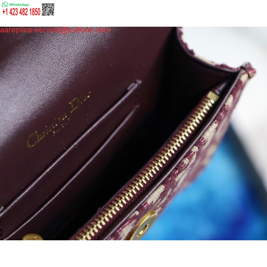 Replika Dior Nyeregövtáska S5619 Piros Dior Ferde Jacquard