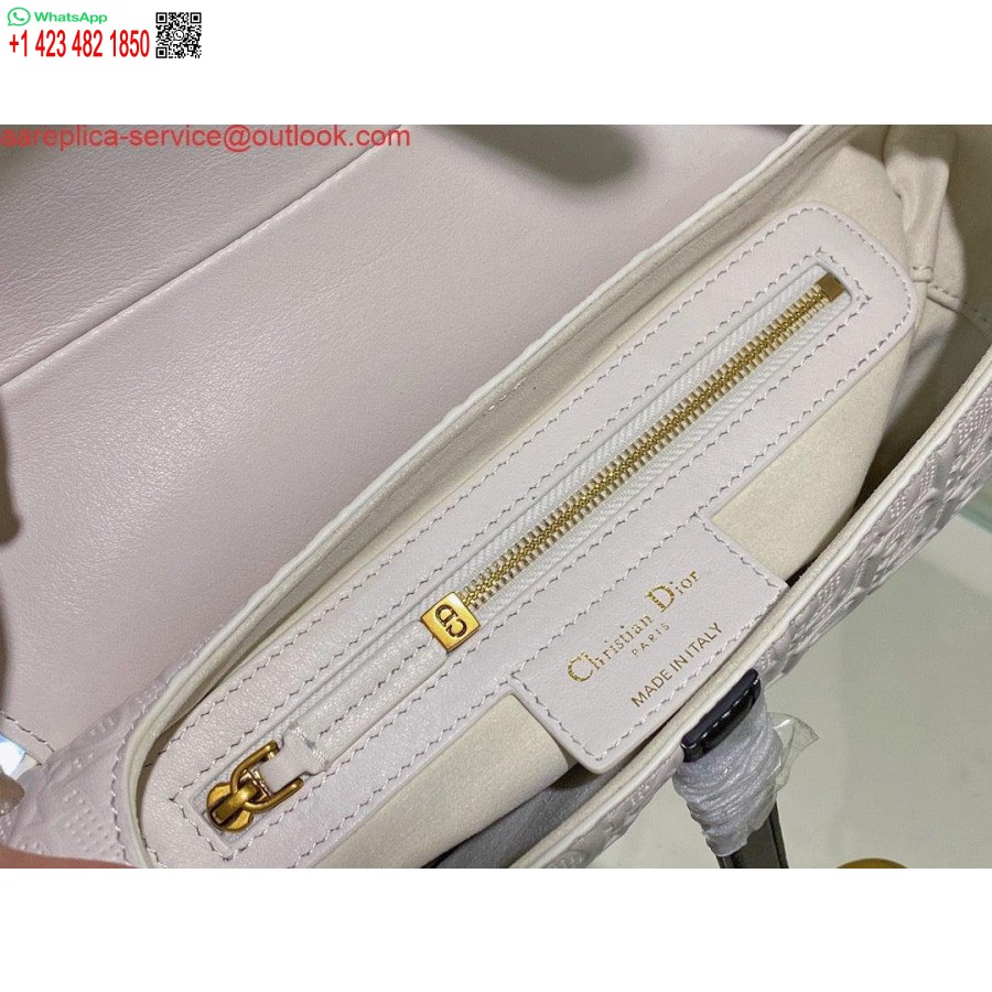 ρεπλίκα Dior τσάντα σέλας λευκό και μπλε Dior λοξό διάτρητο δέρμα μοσχαριού M0446