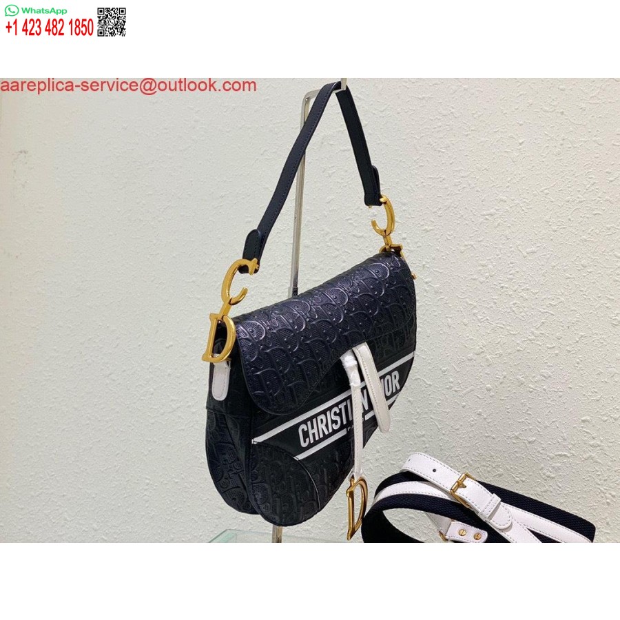 レプリカ ディオール サドル バッグ M0446 ブラック オブリーク パンチング エンボス カーフスキン
