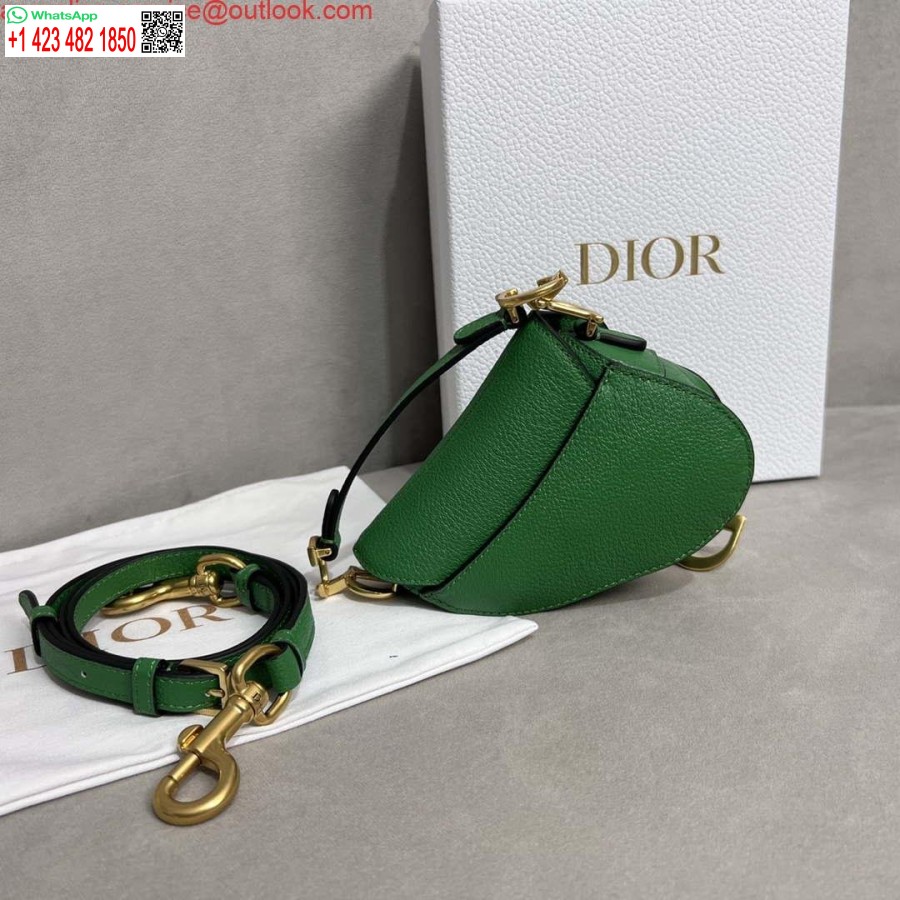 کیسه زین ماکت دیور S5685 با بند پوست بزی سبز مایل به قرمز