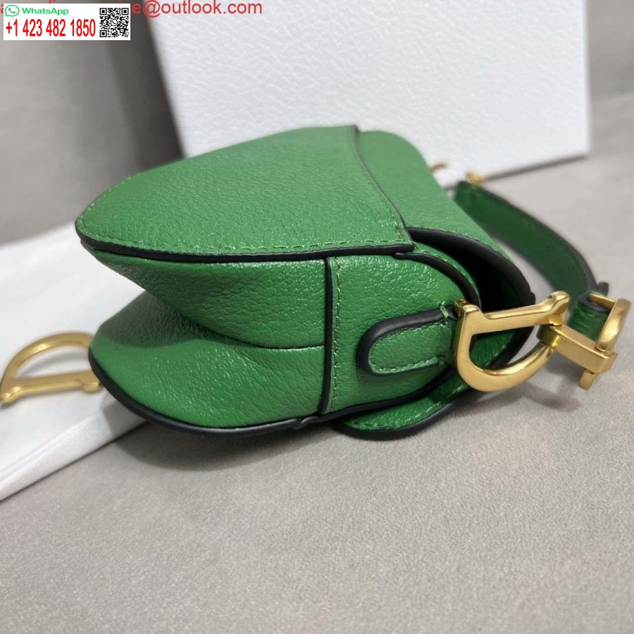 کیسه زین ماکت دیور S5685 با بند پوست بزی سبز مایل به قرمز