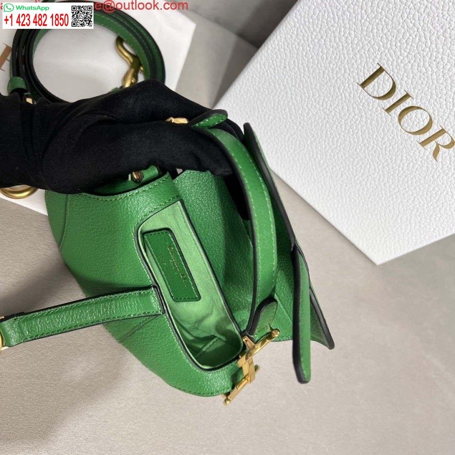 کیسه زین ماکت دیور S5685 با بند پوست بزی سبز مایل به قرمز